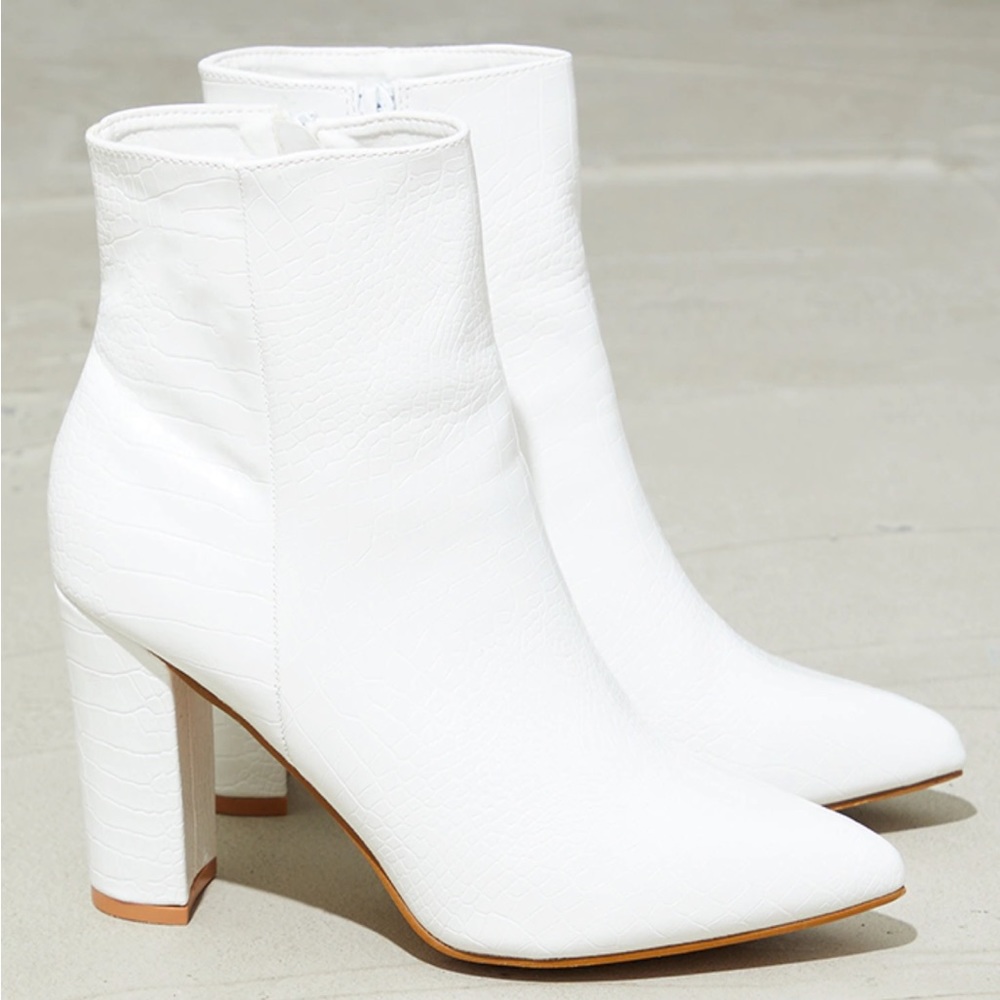 Plt White Croc Booties - image 1